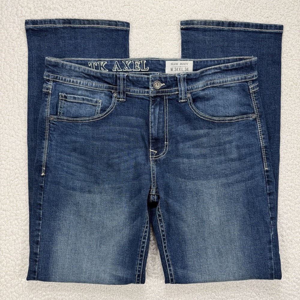 TK Axel Slim Boot Jeans Men's 34x34 (Actual 36x34) Western Casual Denim